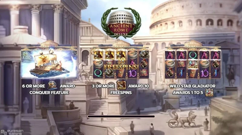 Ancient Rome Deluxe AI - glavni zaslon valjaka i sučelje
